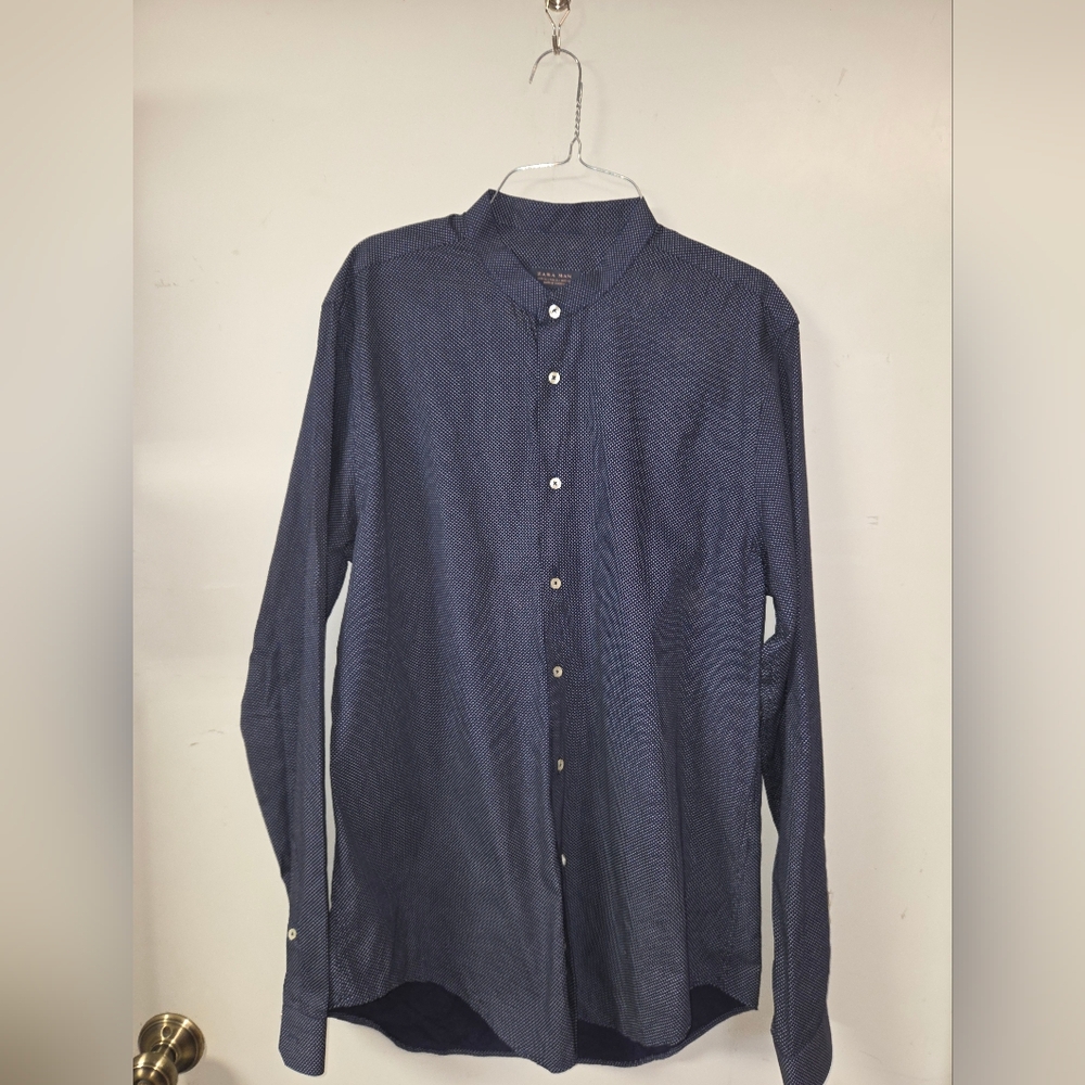 Zara Navy Button Down Shirt